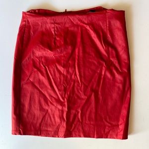 Red leather/pleather Skirt